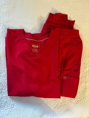 WonderWink women’s Red Scrub set 2x